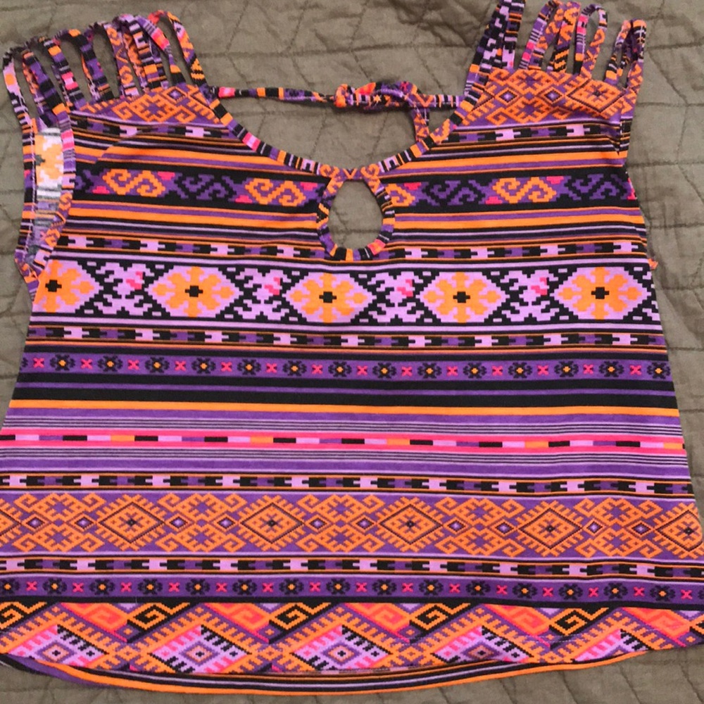 Geometric Print Crop Top